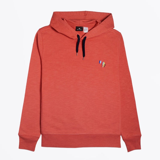 - Cotton Zebra Logo Hoodie - Coral