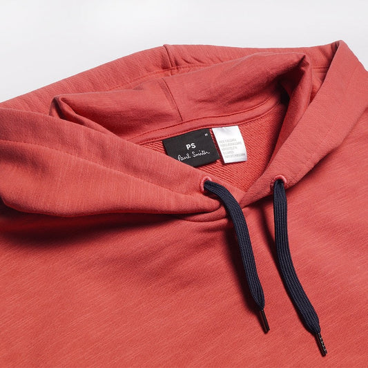 - Cotton Zebra Logo Hoodie - Coral