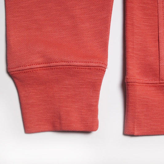 - Cotton Zebra Logo Hoodie - Coral