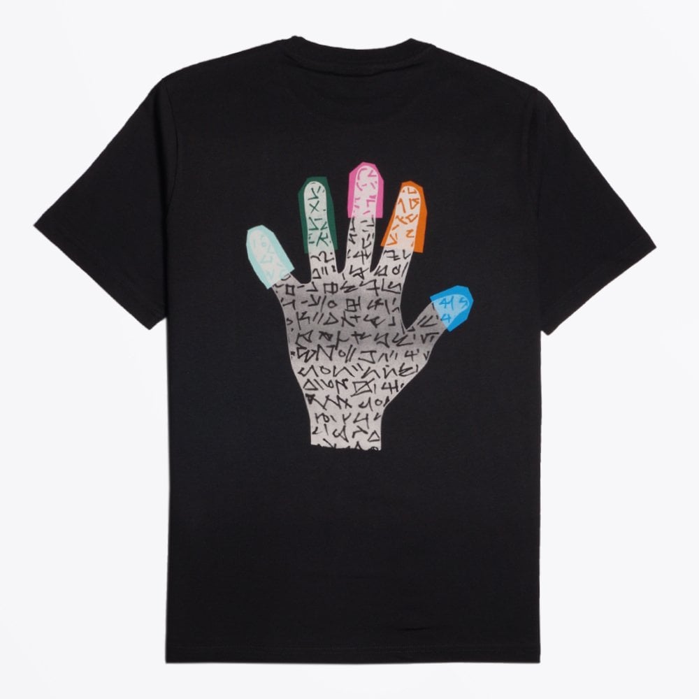 - Cotton Hand Print T-Shirt - Black