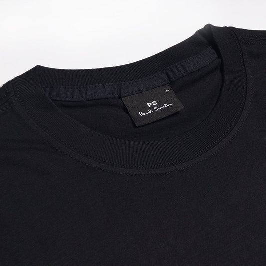 - Cotton Hand Print T-Shirt - Black