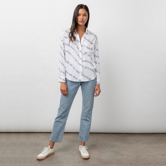 - Rocsi - Cloud Tie-Dye Shirt - Blue/White