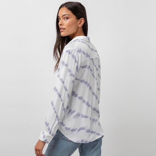 - Rocsi - Cloud Tie-Dye Shirt - Blue/White