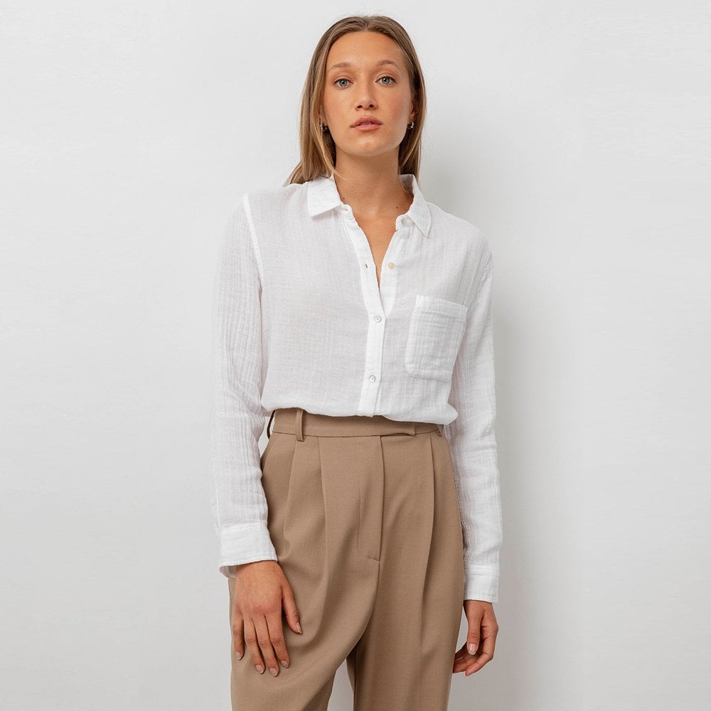 - Ellis - Cotton Shirt - White