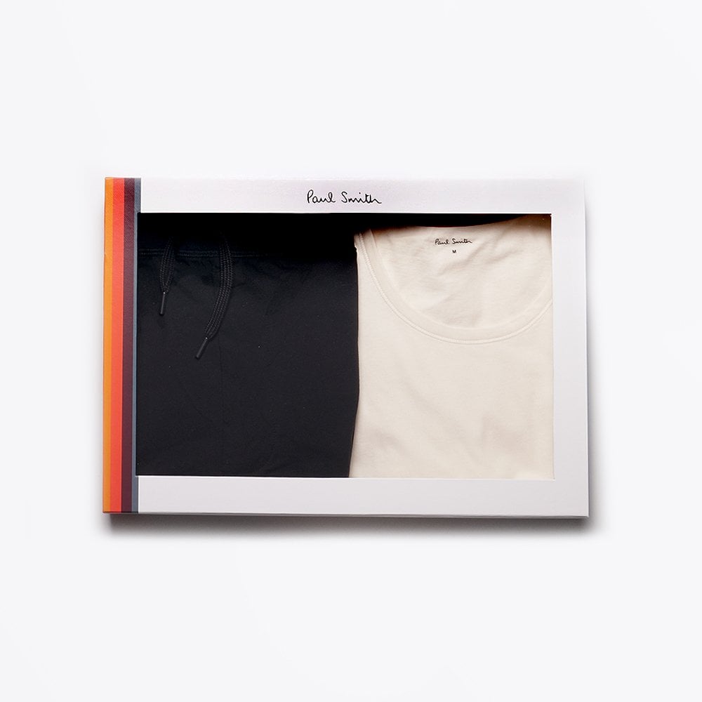 - Cotton Loungewear Set - Off-White/Black