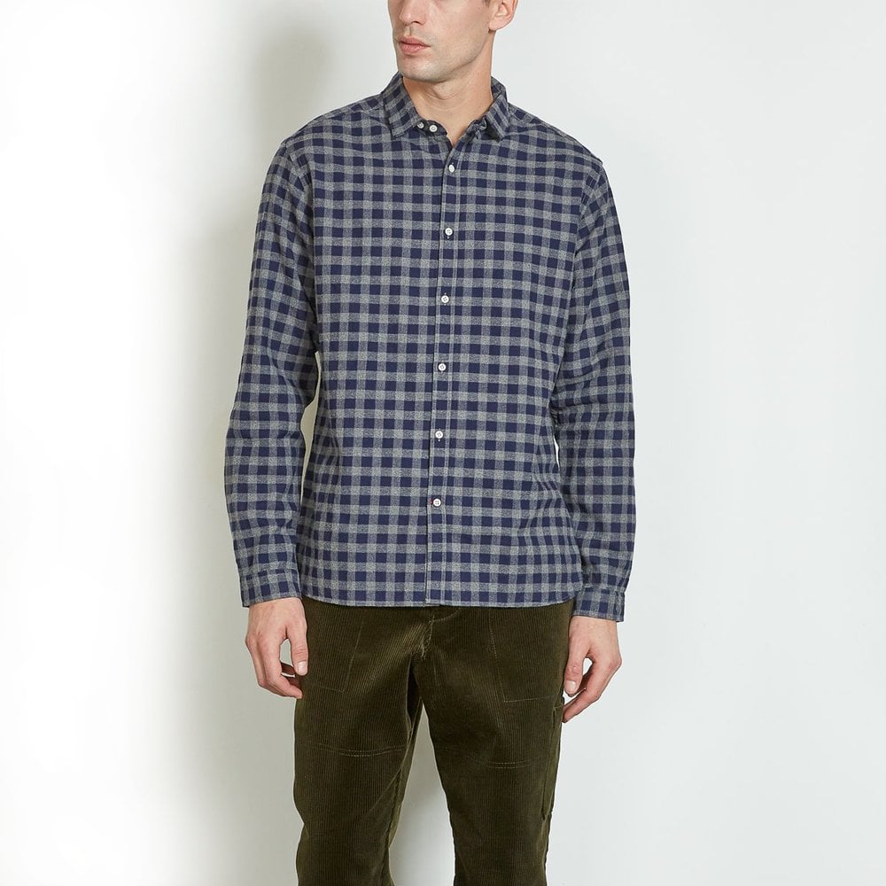 - Clerkenwell - Checked Shirt - Navy