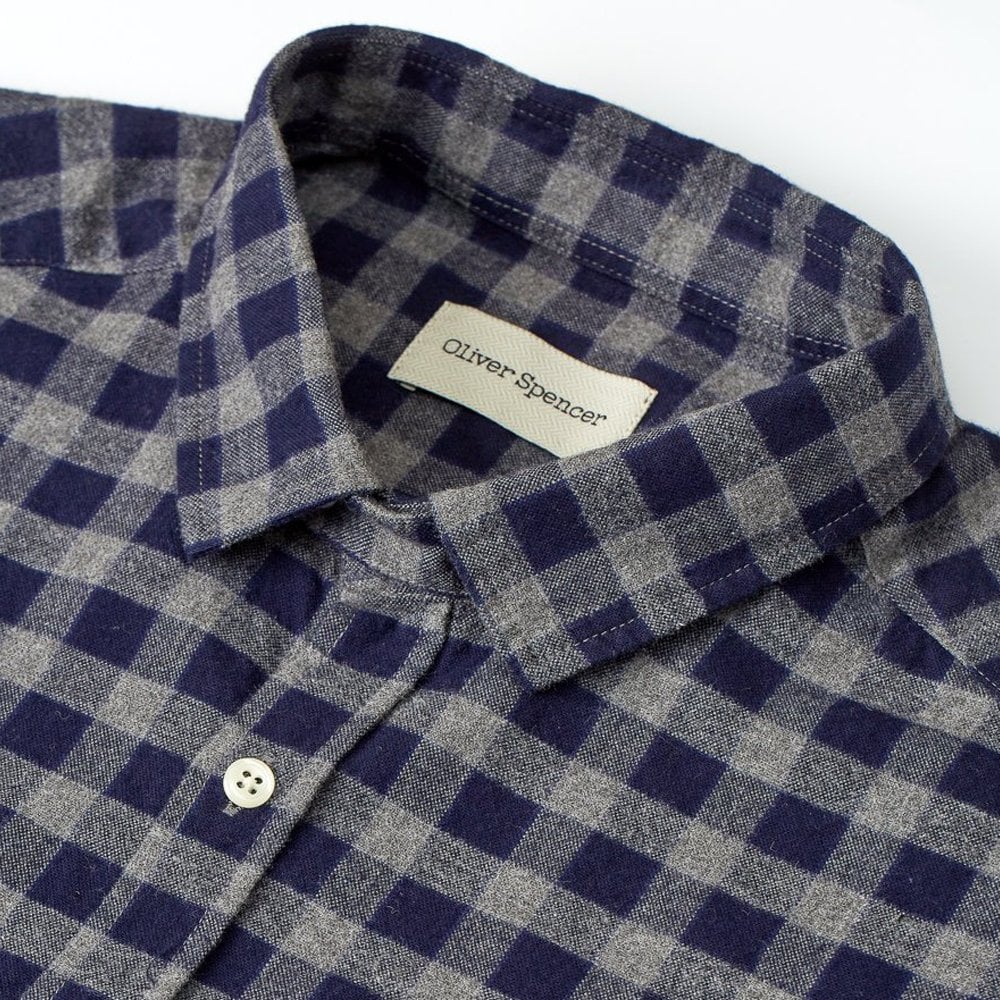 - Clerkenwell - Checked Shirt - Navy