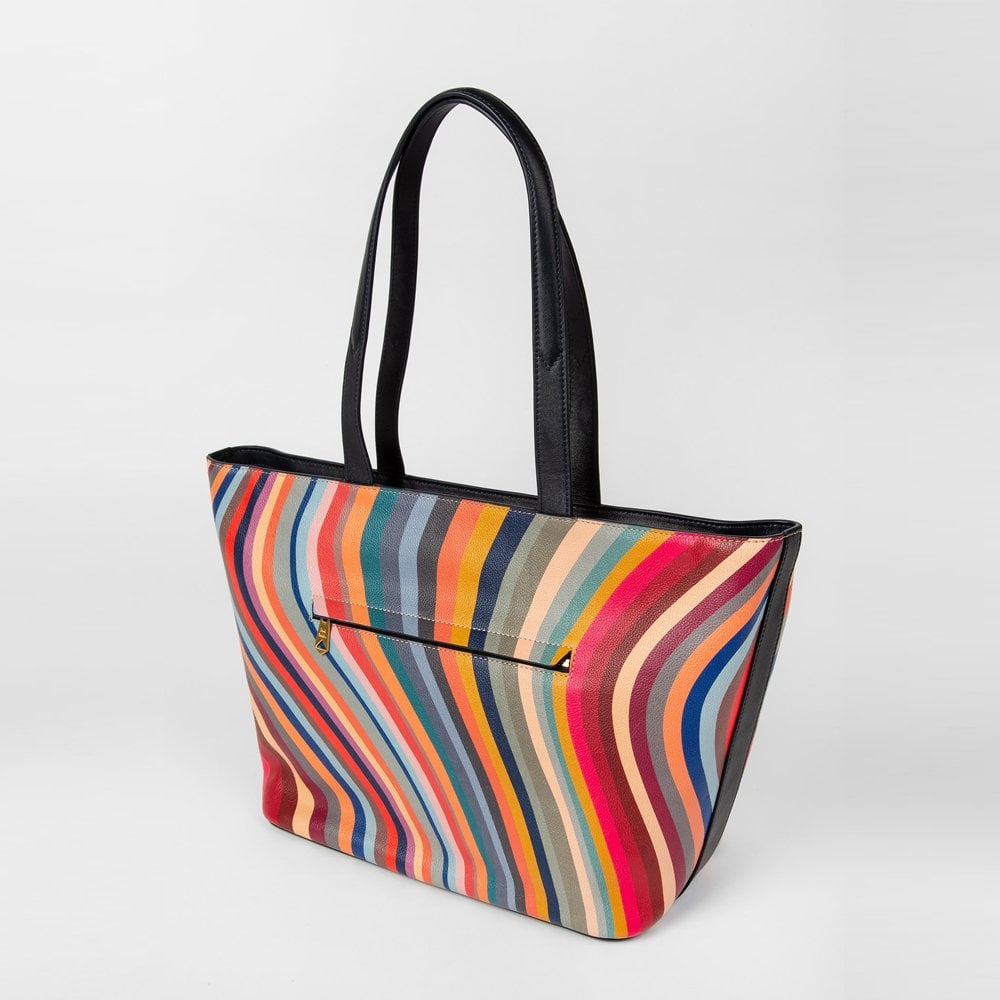- Swirl Leather Tote Bag - Multi
