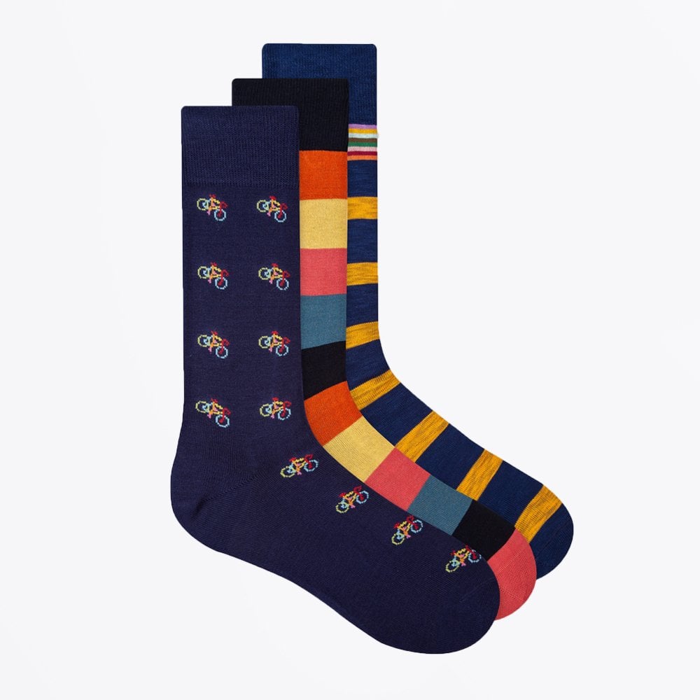 Paul Mixed Motif Socks Three Pack