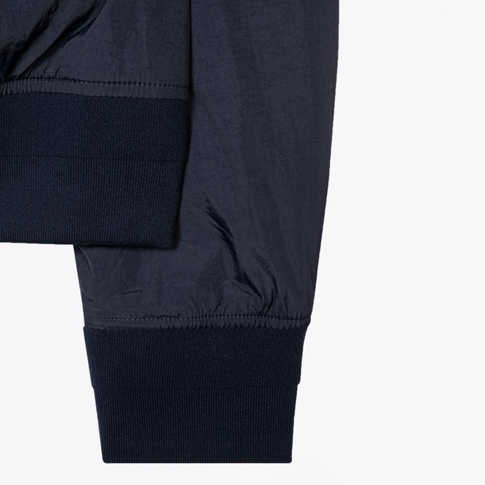 - Cotton-Blend Bomber Jacket - Dark Navy