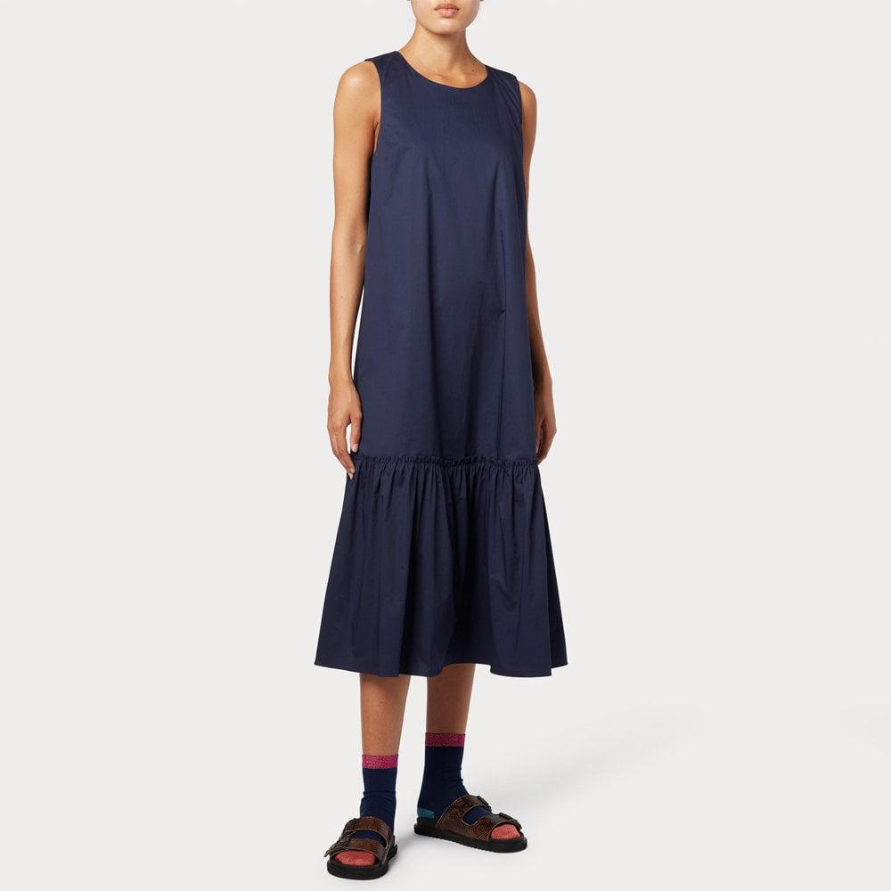 - Sleeveless Midi Dress - Navy