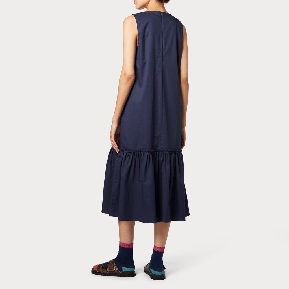 - Sleeveless Midi Dress - Navy