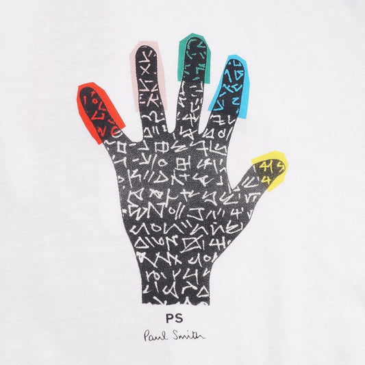 - Cotton Hand Print T-Shirt - White
