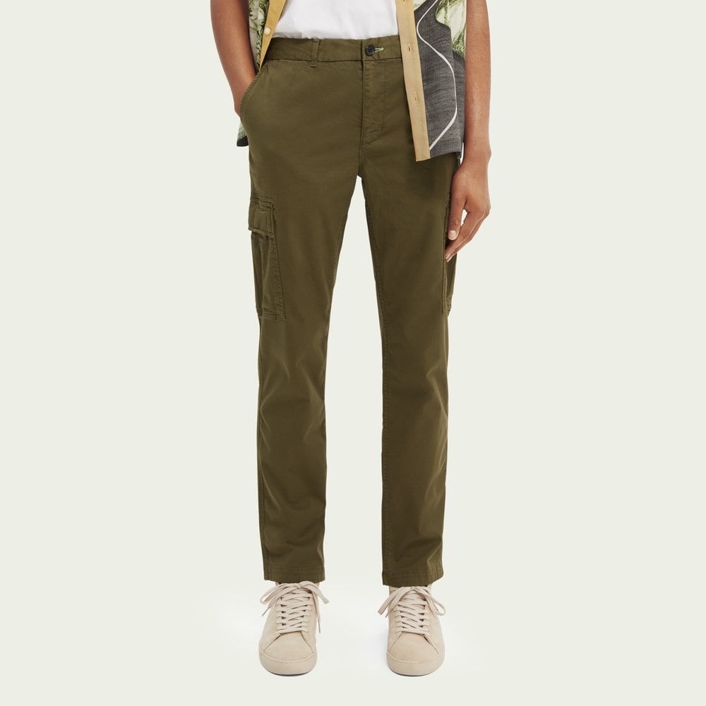 - Stuart - Cargo Slim-Fit Chino - Khaki Green