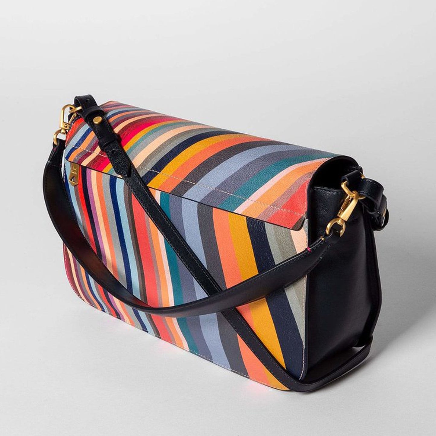 - Swirl Medium Leather Saddle Bag - Multi