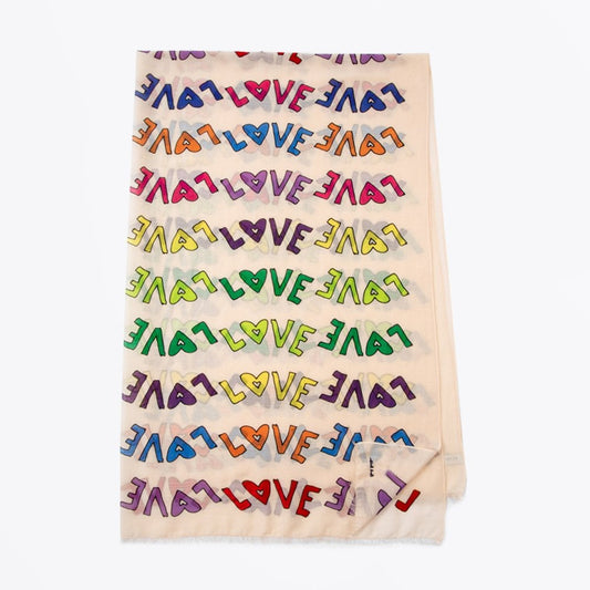 - 'Love' Print Scarf - Multi