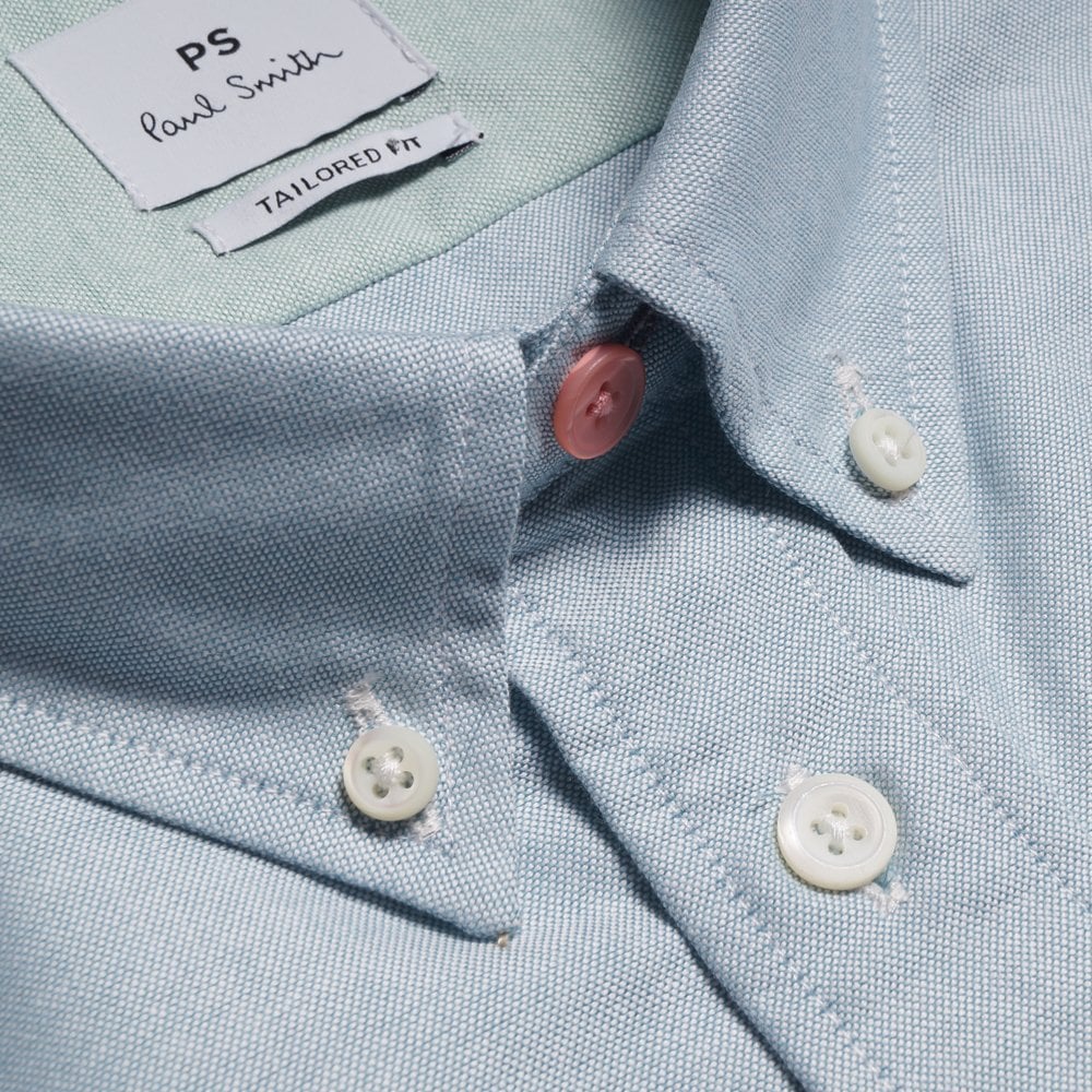 - Embroidered Zebra Button-Down Shirt - Green/Blue