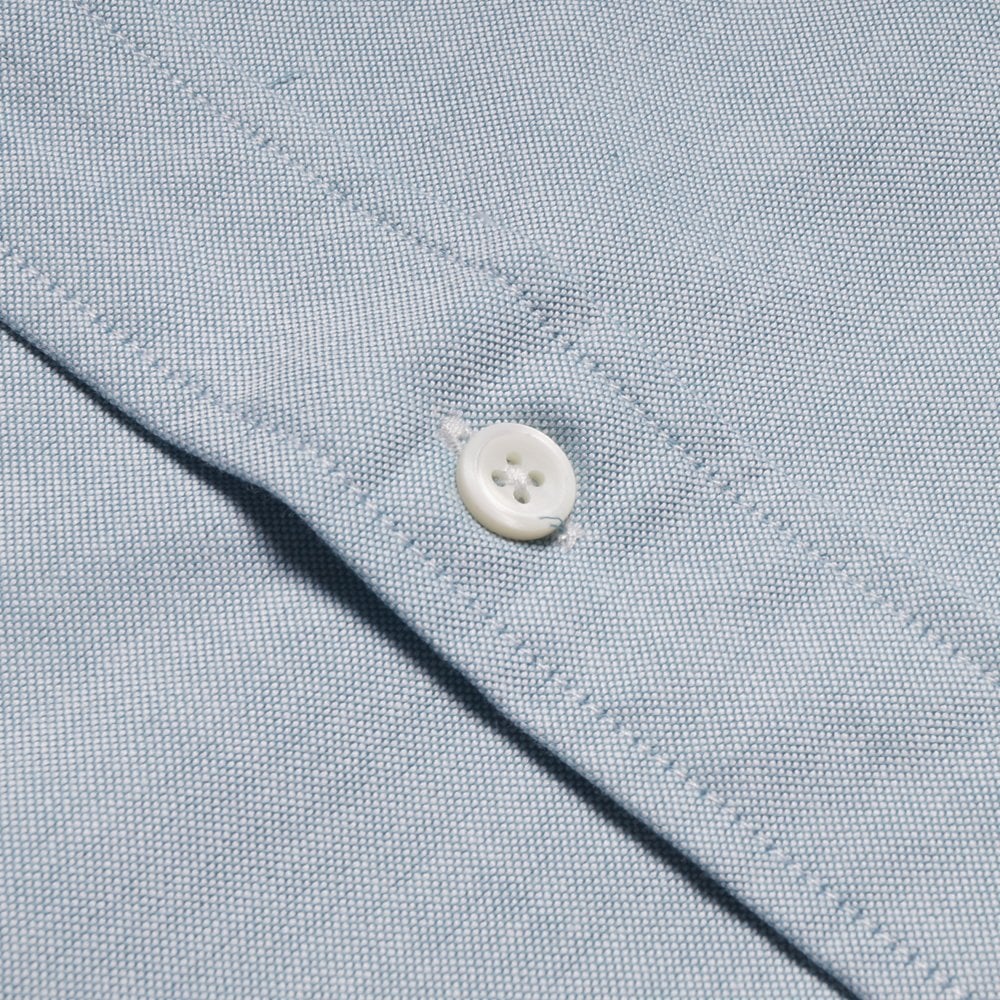 - Embroidered Zebra Button-Down Shirt - Green/Blue