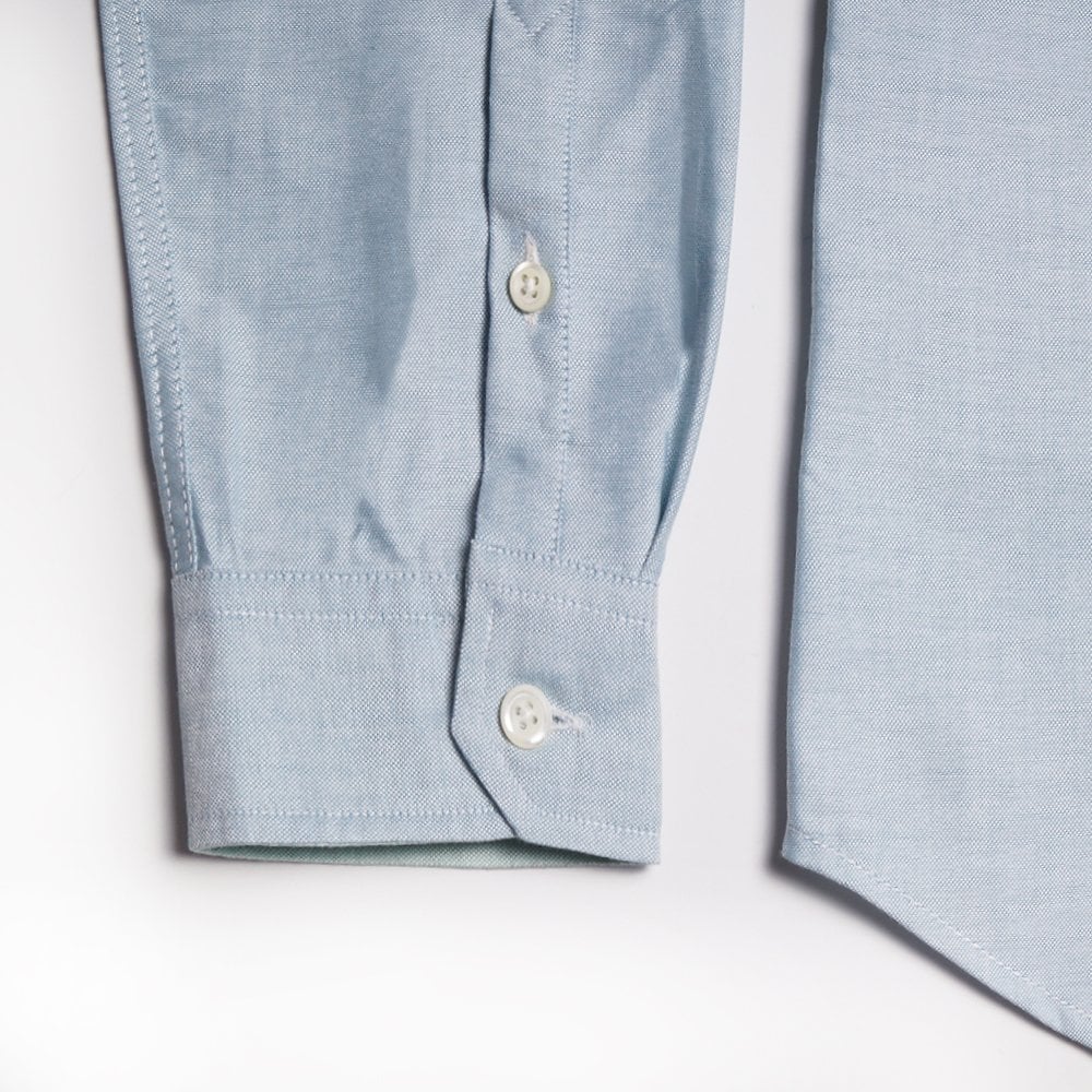 - Embroidered Zebra Button-Down Shirt - Green/Blue