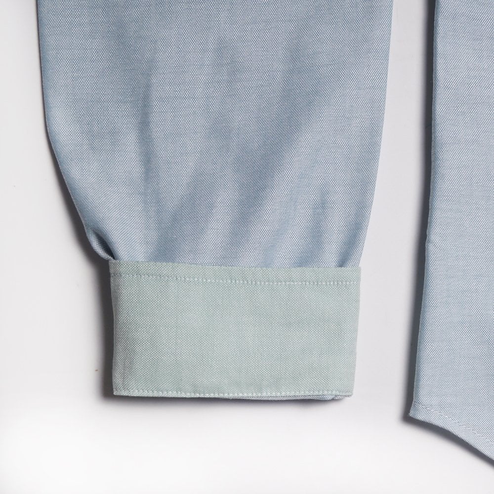 - Embroidered Zebra Button-Down Shirt - Green/Blue