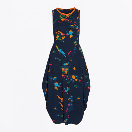 - At Length - Sleeveless Jersey Balloon Dress - Navy