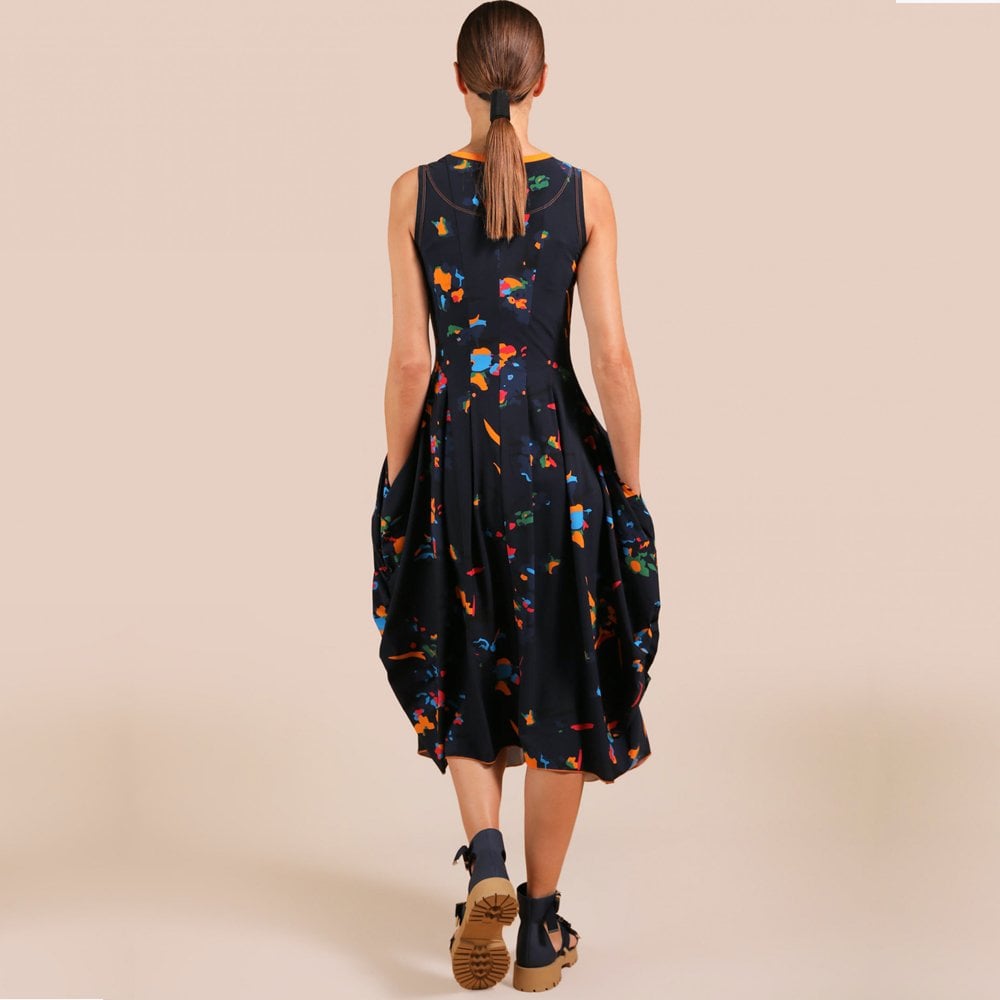 - At Length - Sleeveless Jersey Balloon Dress - Navy