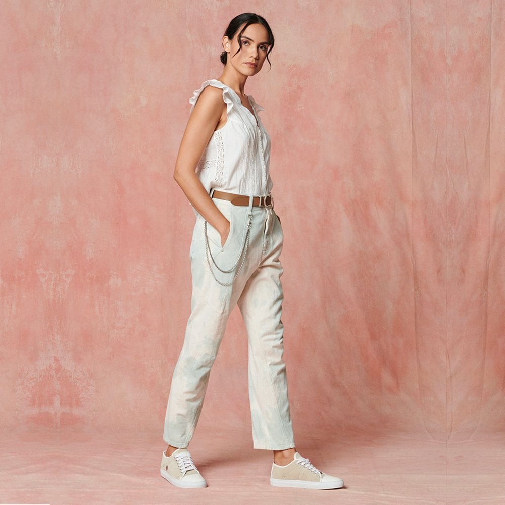 - Solstice - Voile Cap-Sleeve Top - White