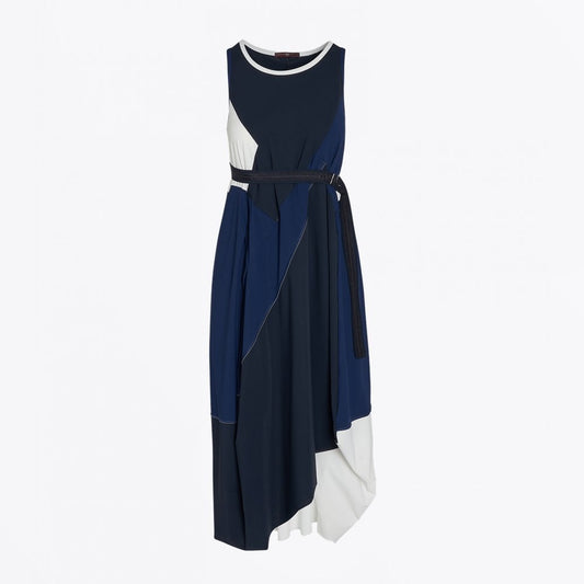 - Tempt - Hi-Tech Sleeveless Dress - Blue/Navy/White