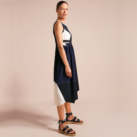 - Tempt - Hi-Tech Sleeveless Dress - Blue/Navy/White