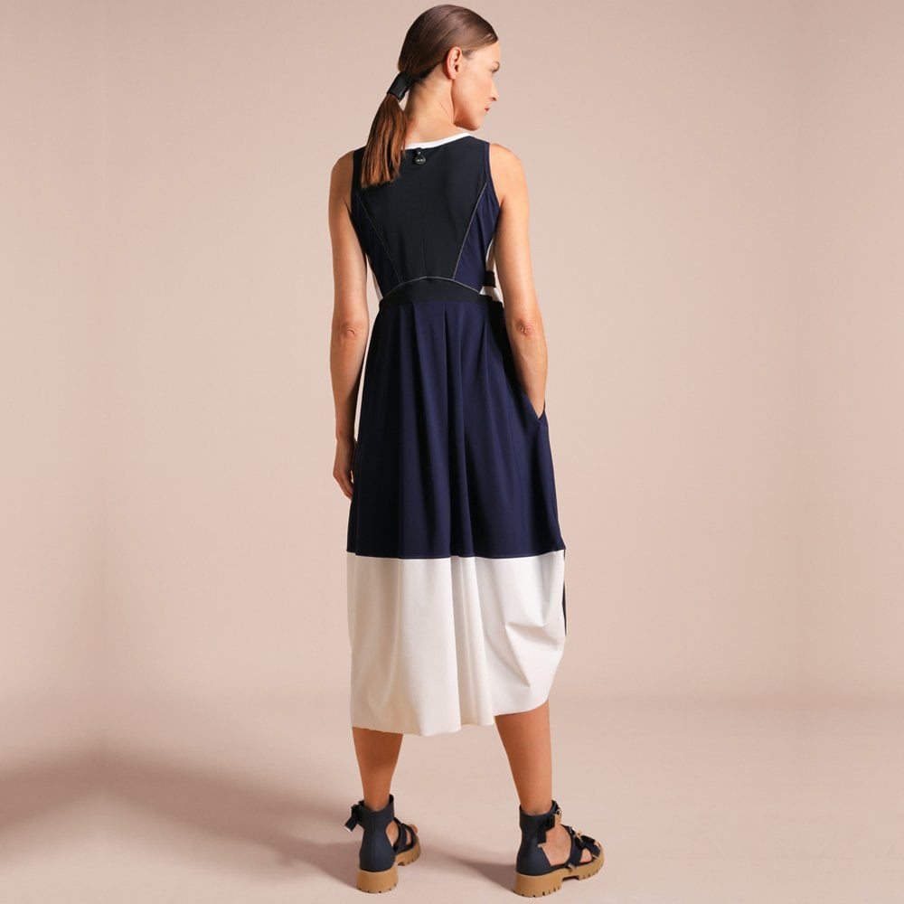- Tempt - Hi-Tech Sleeveless Dress - Blue/Navy/White