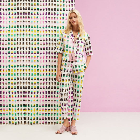 - Spot Print Trousers - Multi