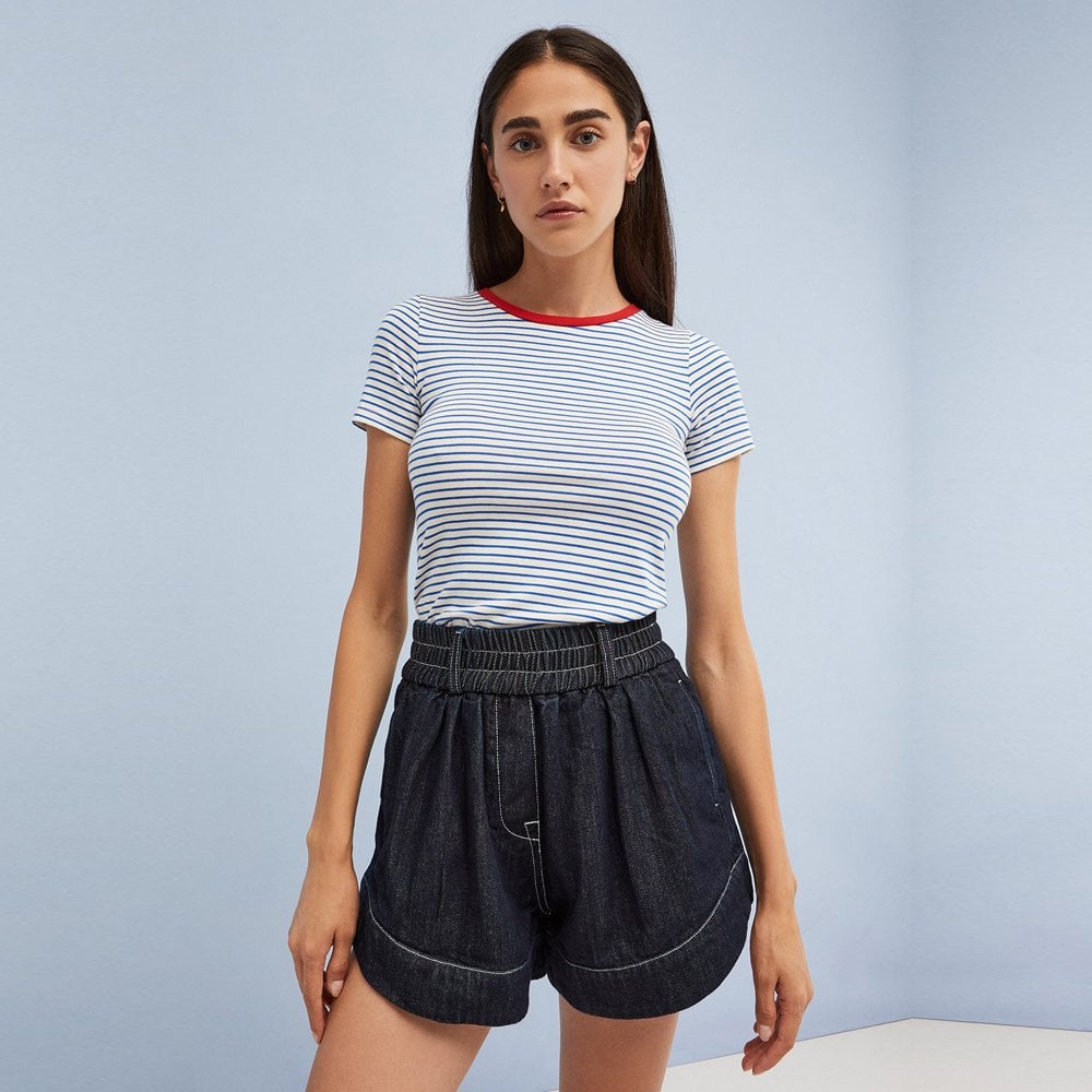 - Striped Tee - Blue/White