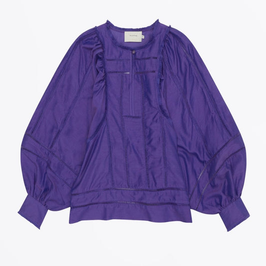 - City - Balloon Sleeve Top - Purple