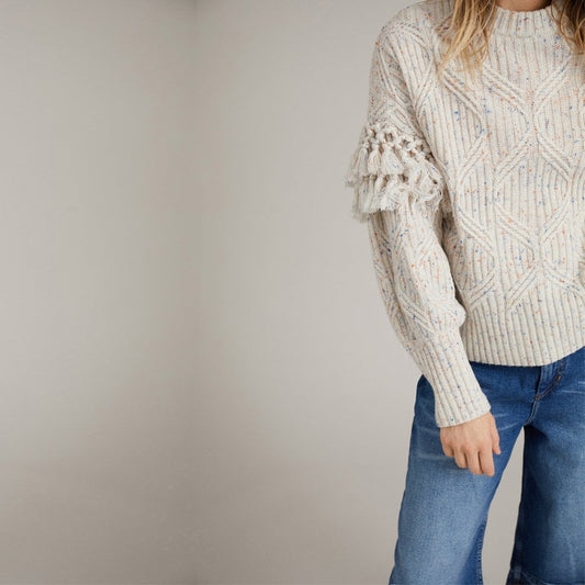 - Coast - Speckled Knit Pullover - Ivory