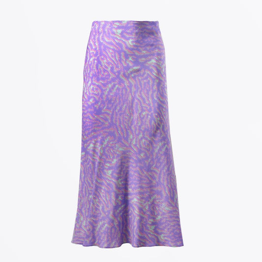 - Printed Midi Skirt - Lilac