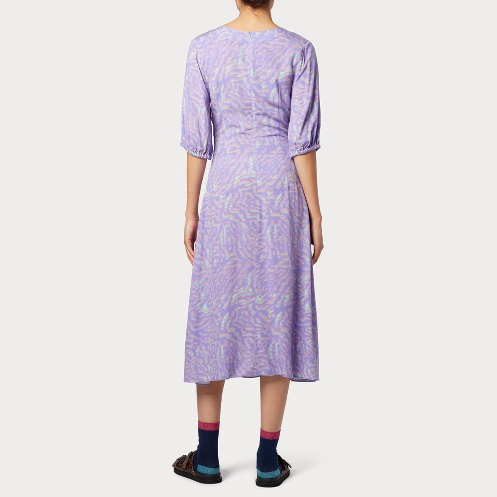 - Printed Midi Dress - Lilac
