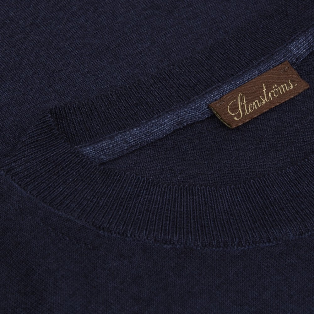 - Merino Crew Neck Tee - Navy