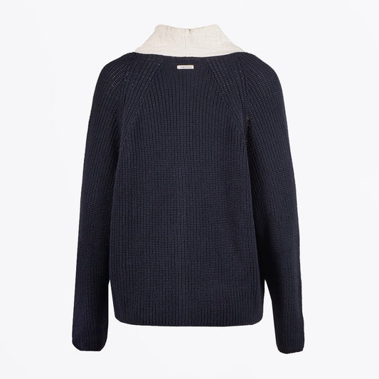 - Ramon - Contrast Sleeve Jacket - Navy/White