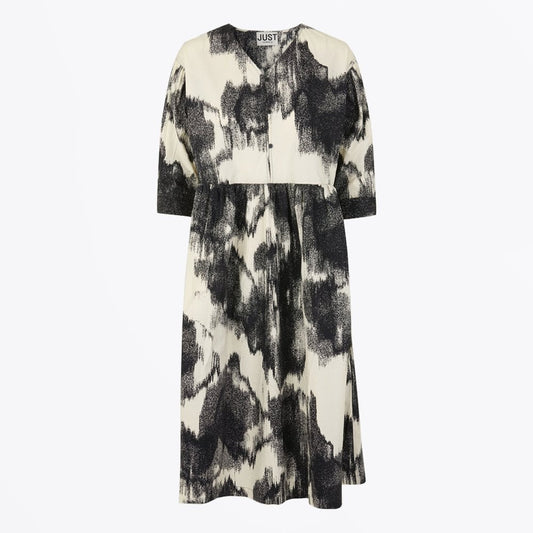 - Abstract Print Dress - Black/White