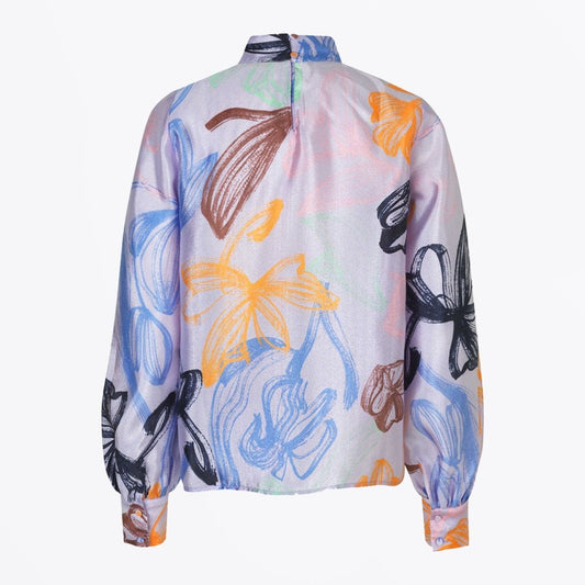 Eddy - Tulip Print Blouse - Purple/Multi