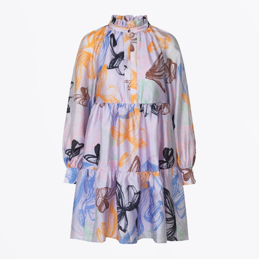 Jasmine - Tulip Print Dress - Purple/Multi