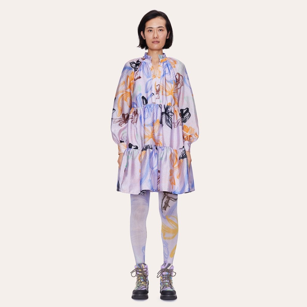 - Jasmine - Tulip Print Dress - Purple/Multi