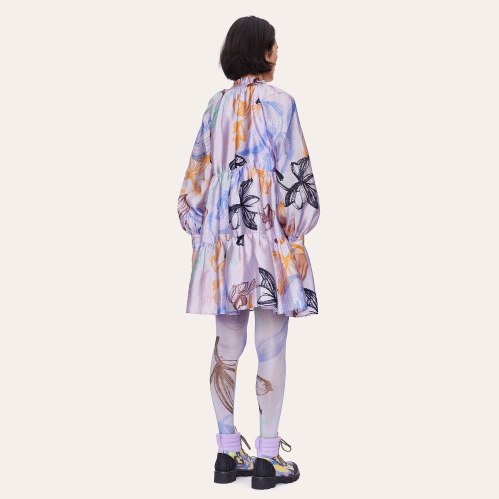 - Jasmine - Tulip Print Dress - Purple/Multi