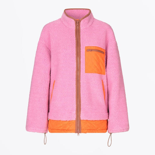- Samiya - Fleece Jacket - Pink/Orange