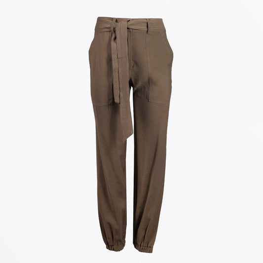 - Riccard - Belted Trousers - Khaki Green