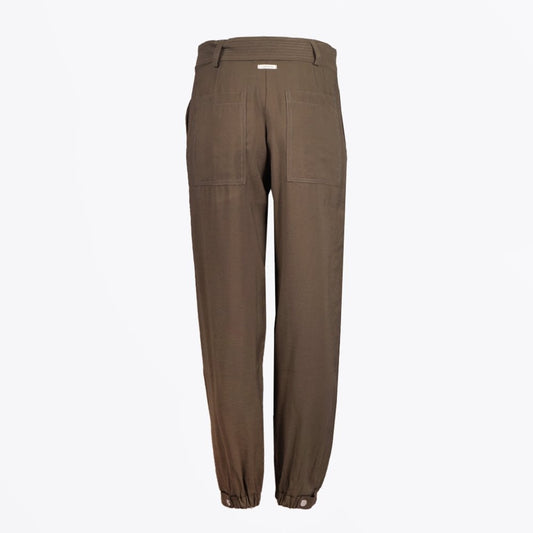 - Riccard - Belted Trousers - Khaki Green