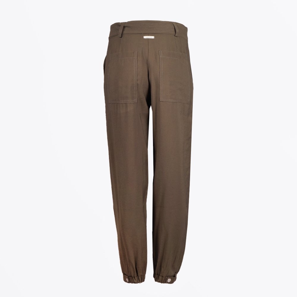 - Riccard - Belted Trousers - Khaki Green