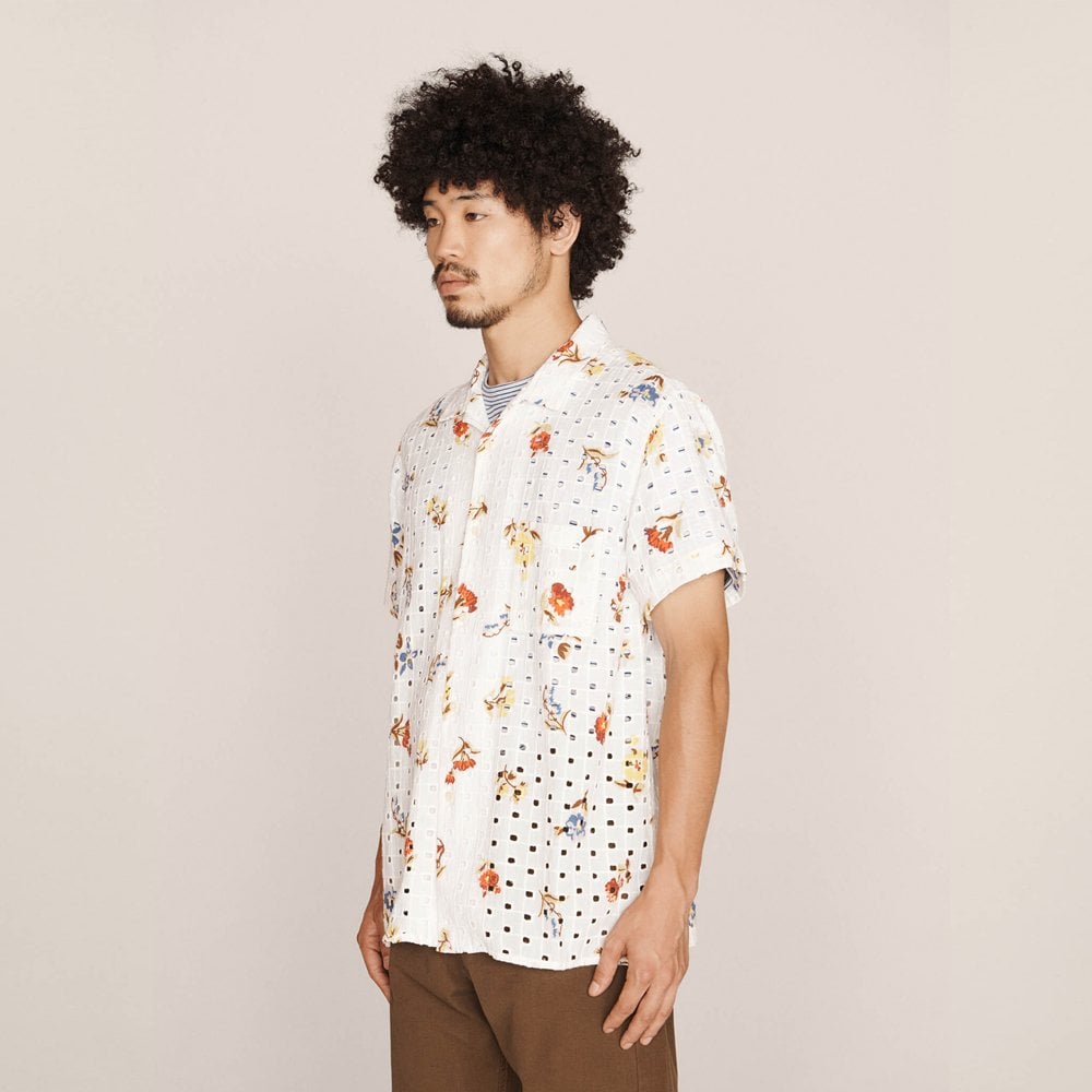 - Ditsy Print Broderie Anglaise Shirt - White