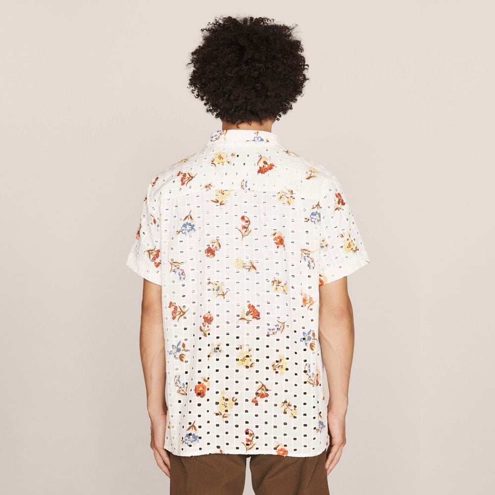 - Ditsy Print Broderie Anglaise Shirt - White