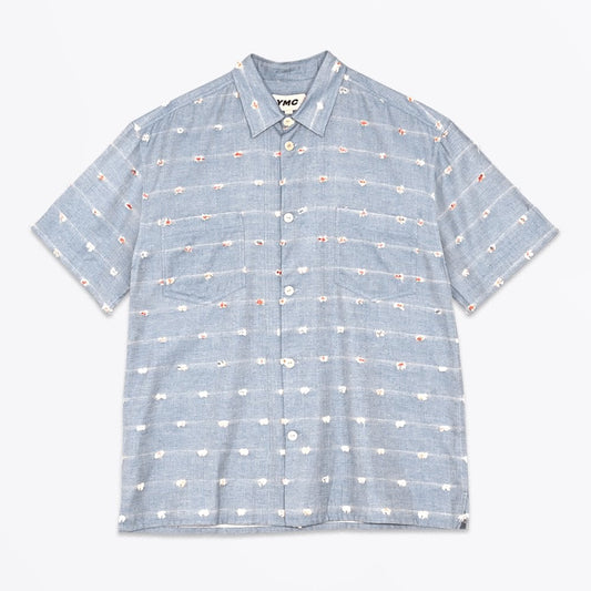 - Cotton Tuft Chambray Shirt - Blue